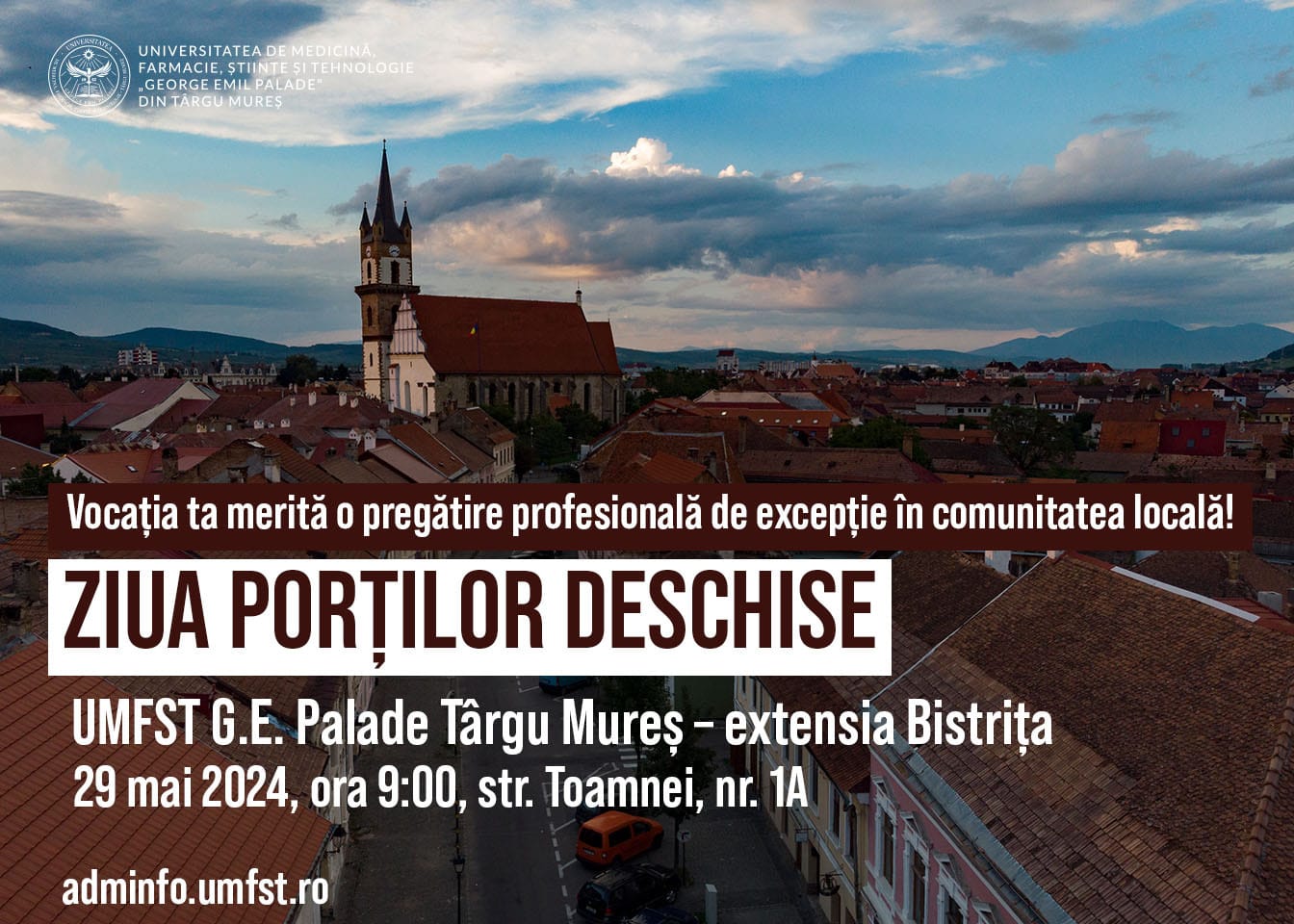 Ziua Porților Deschise la UMFST G.E. Palade Târgu Mureș – extensia Bistrița Ziua Porților Deschise la UMFST G.E. Palade Târgu Mureș – extensia Bistrița