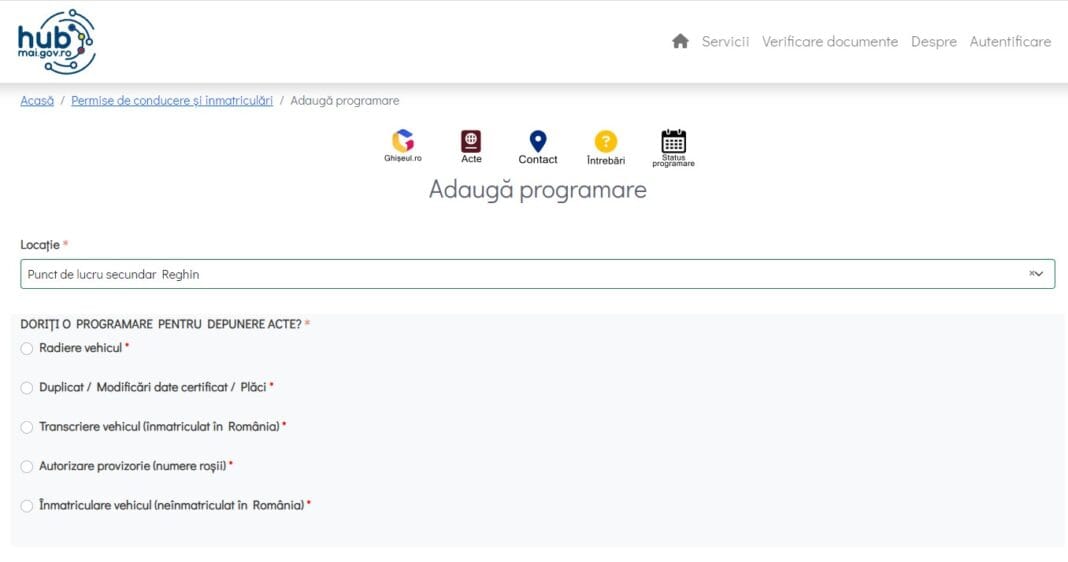 Mureșenii se pot programa online la sediul din Reghin al Serviciului de Înmatriculări Mureșenii se pot programa online la sediul din Reghin al Serviciului de Înmatriculări