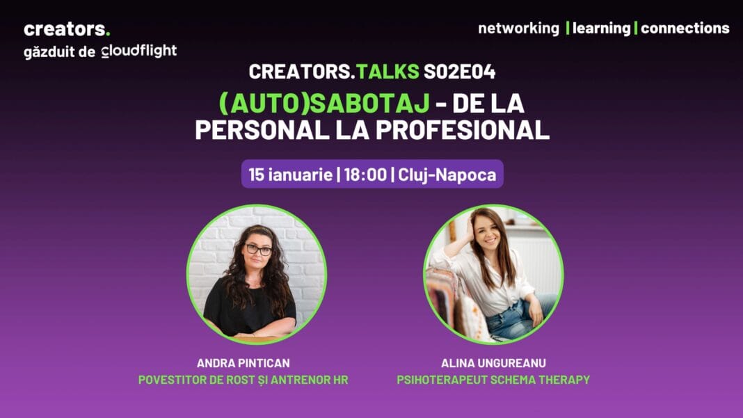 Eveniment gratuit: (Auto)sabotaj de la personal la profesional Eveniment gratuit: (Auto)sabotaj de la personal la profesional