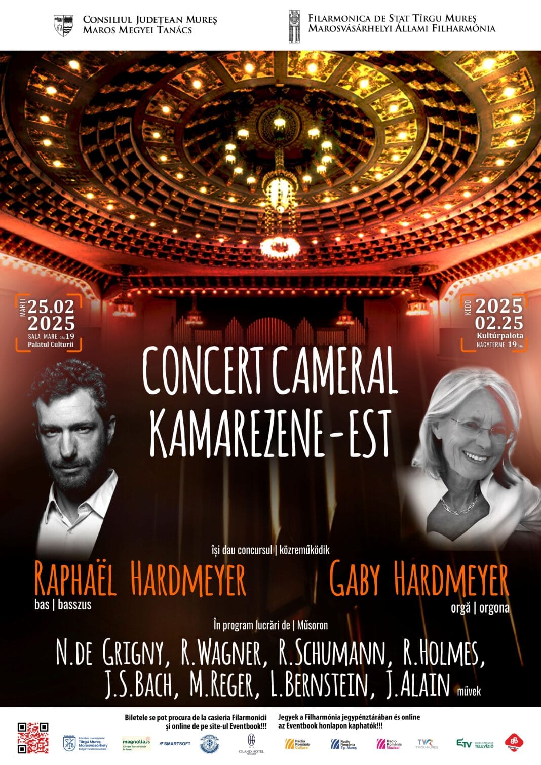 Muzică de excepție la Palatul Culturii: Recital de bas și orgă cu Raphaël și Gaby Hardmeyer Muzică de excepție la Palatul Culturii: Recital de bas și orgă cu Raphaël și Gaby Hardmeyer