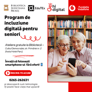 Programul โHi Digitalโ โ educaศie digitalฤ pentru seniori – la Biblioteca Judeศeanฤ Mureศ Programul โHi Digitalโ โ educaศie digitalฤ pentru seniori – la Biblioteca Judeศeanฤ Mureศ
