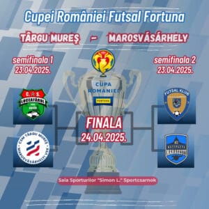 Târgu Mureș găzduiește semifinalele Cupei României Fortuna la futsal! Târgu Mureș găzduiește semifinalele Cupei României Fortuna la futsal!