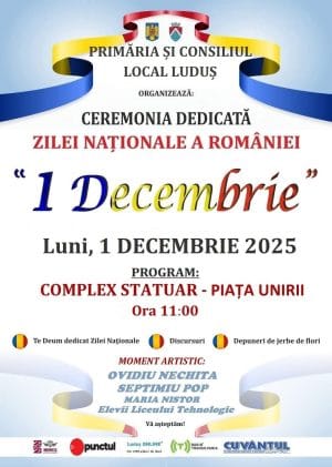 Ceremonie solemnă la Luduș de Ziua Națională a României Ceremonie solemnă la Luduș de Ziua Națională a României
