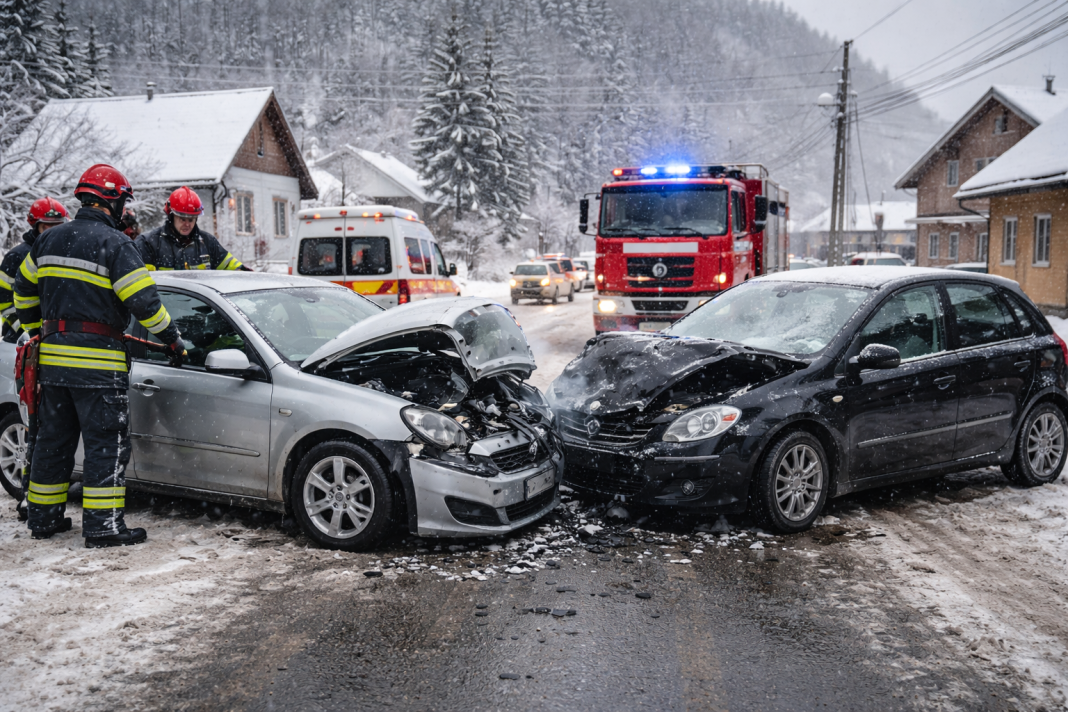 🚨 ALERTĂ ÎN CRĂCIUNEȘTI! Accident rutier cu DOUĂ autoturisme, suspiciuni de avarie la conducta de gaz