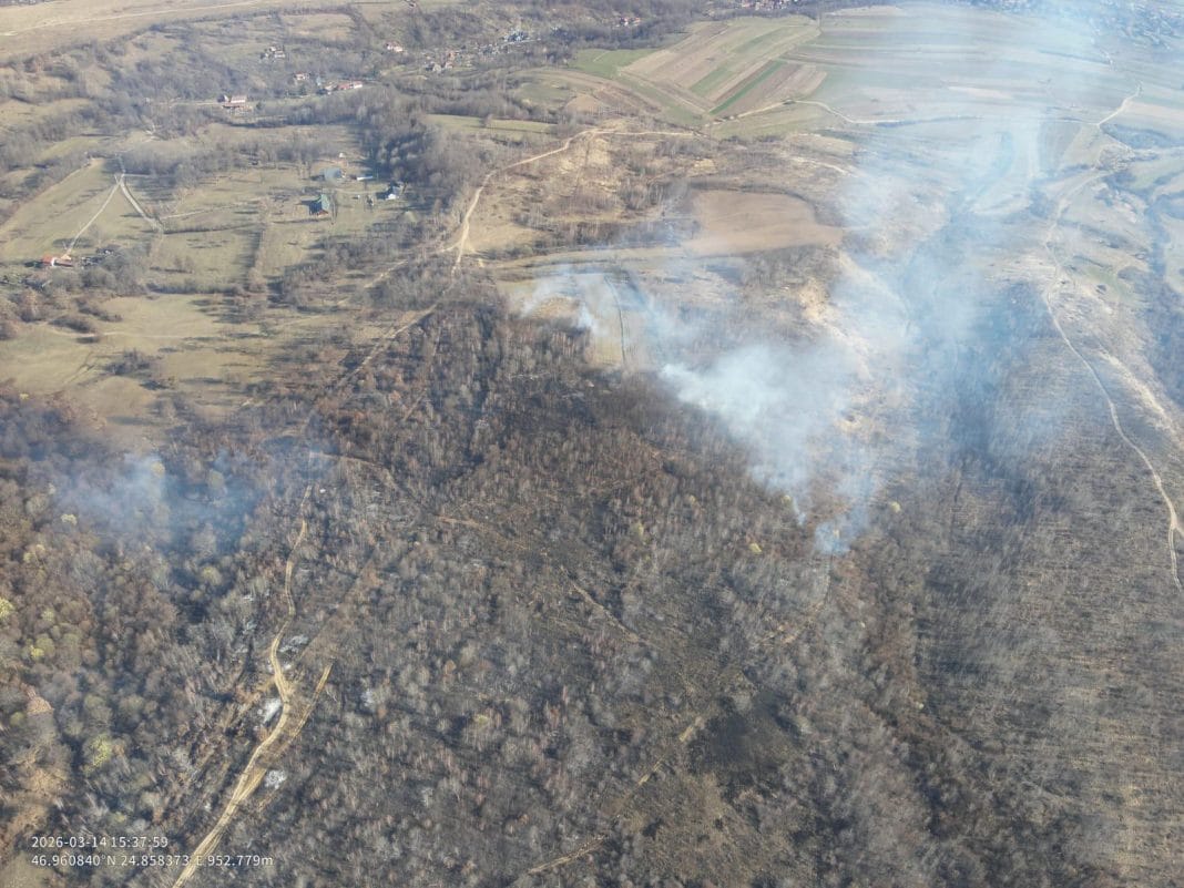 Incendiu de vegetație lângă Reghin Incendiu de vegetație lângă Reghin