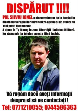 DISPARIȚIE MISTERIOASĂ ÎN MUREȘ! Bărbat plecat de acasă, căutat de familie după ce telefonul s-a închis DISPARIȚIE MISTERIOASĂ ÎN MUREȘ! Bărbat plecat de acasă, căutat de familie după ce telefonul s-a închis
