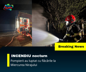 Incendiu nocturn – pompierii au luptat cu flacarile, la Miercurea Nirajului Incendiu nocturn – pompierii au luptat cu flacarile, la Miercurea Nirajului