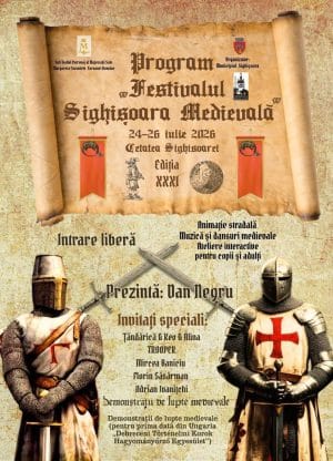 Programul Festivalului „Sighișoara Medievală” 2026 a fost publicat! Trei zile în care Cetatea se întoarce în Evul Mediu Programul Festivalului „Sighișoara Medievală” 2026 a fost publicat! Trei zile în care Cetatea se întoarce în Evul Mediu