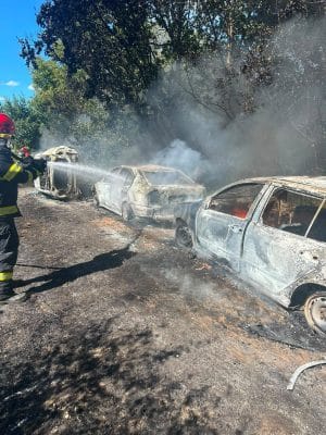 Incendiu lângă Sighișoara! Cinci mașini, afectate Incendiu lângă Sighișoara! Cinci mașini, afectate