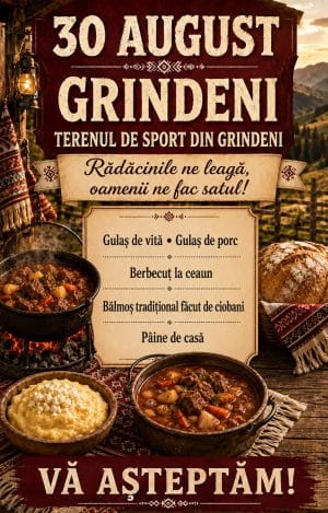 Serbare câmpenească la Grindeni, cu bucate tradiționale Serbare câmpenească la Grindeni, cu bucate tradiționale românești